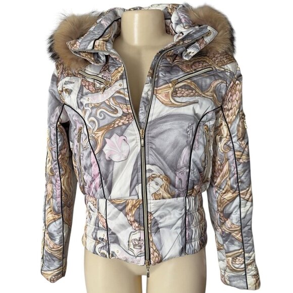 NEW Women MDC Doris Pfister Ski Puffer Jacket Cocoon Fur Fairy Coat Us 10 EU 40 - Picture 2 of 16